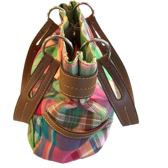 Kim Rogers Colorful Patchwork Canvas Satchel Shoulder Bag Handbag Purse - Picture 4 of 9